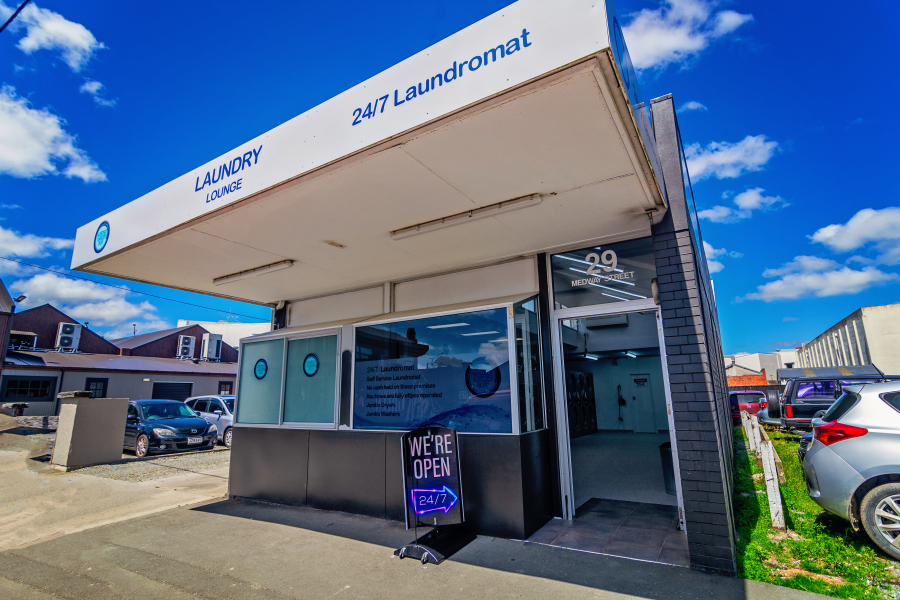 Laundry Lounge storefront on Medway Street, Gore
